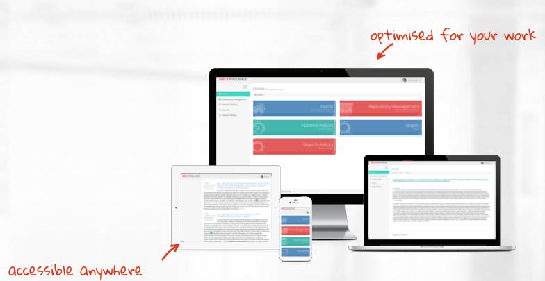 Bibliovigilance literature search
          platform screenshot