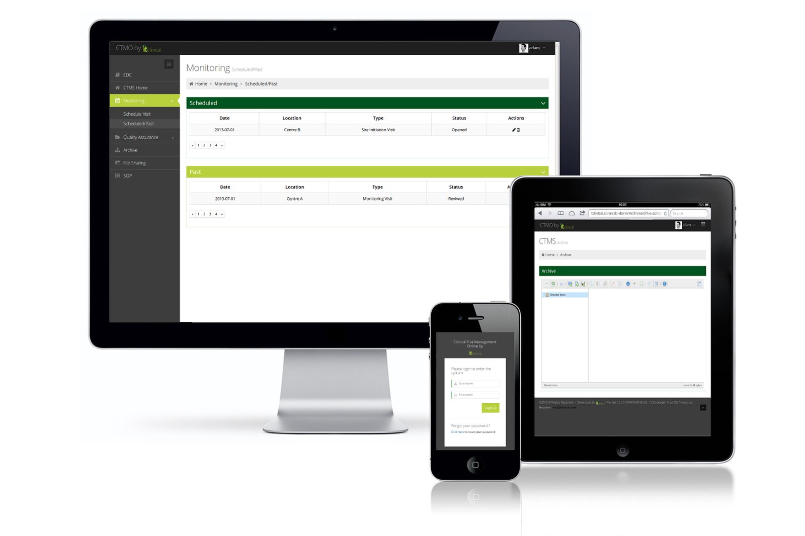 Clinical Trial Management System Display